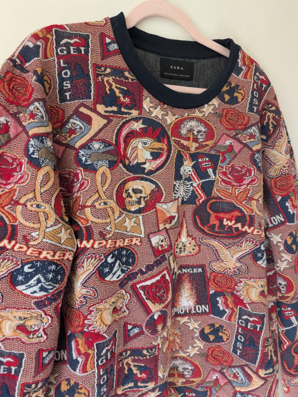 Zara Red Multi-Pattern Men’s Sweater